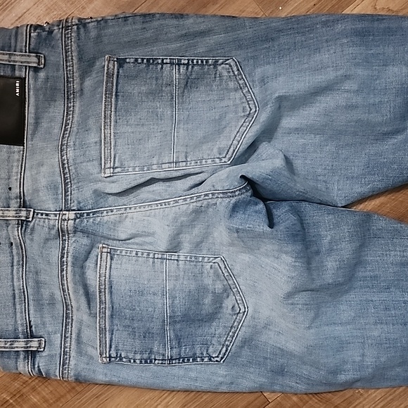 Amiri Blue Denim Side Chain Grommet Jeans Luxury Streetwe Designer Jeans - Picture 7 of 13